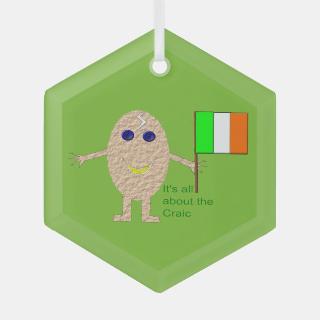 Patriotic Irish Egg Glass Tree Decoration (Front)