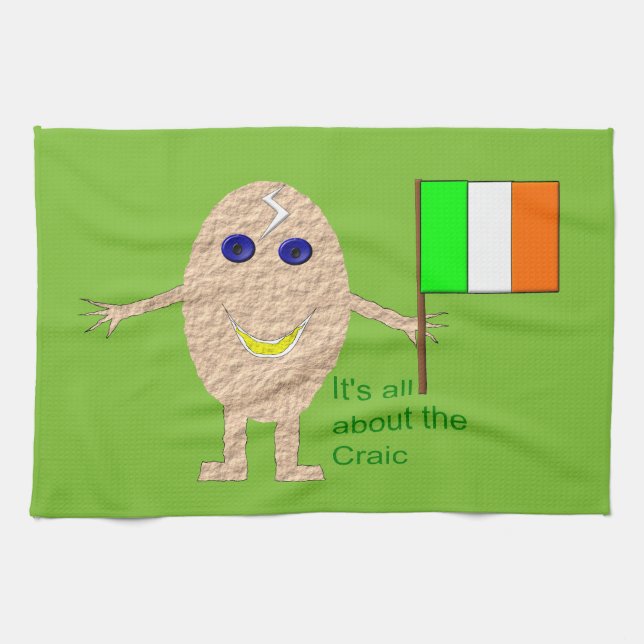 Patriotic Irish Egg Kitchen Towel (Horizontal)