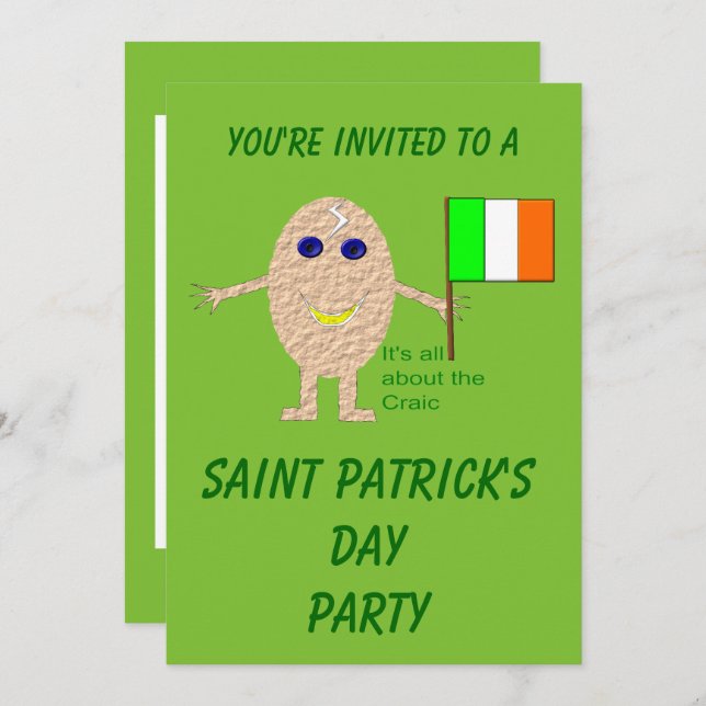 Patriotic Irish Egg Party Customisable Invitation (Front/Back)
