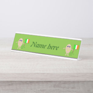 Patriotic Irish Egg Personalised Desk Name Plate