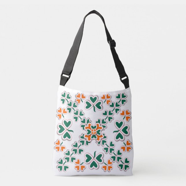 Patriotic Irish Shamrock Crossbody Bag (Front)