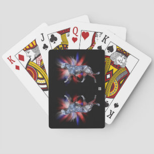 Patriotic Irish Wolfhound Red White and Blue Playing Cards