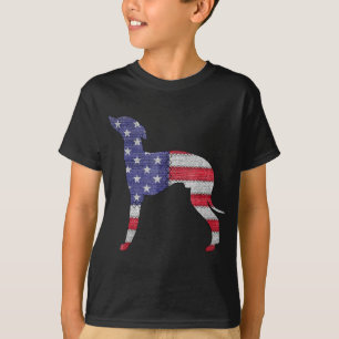 patriotic italian greyhound american flag embroide T-Shirt
