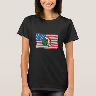 Patriotic Italian USA Flag Italy Skull Patriotic A T-Shirt