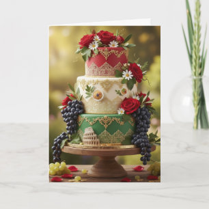 Patriotic Italy Birthday Card, Italian Flag Card