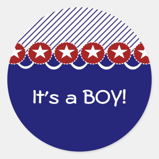 Patriotic It's a Boy Stickers