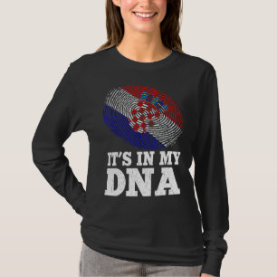 Patriotic It's In My Dna Fingerprint Croatia Flag T-Shirt
