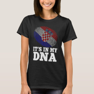 Patriotic It's In My Dna Fingerprint Croatia Flag T-Shirt