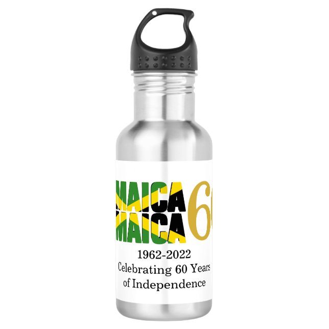 Patriotic JAMAICA 60th Anniversary Independence 532 Ml Water Bottle (Front)
