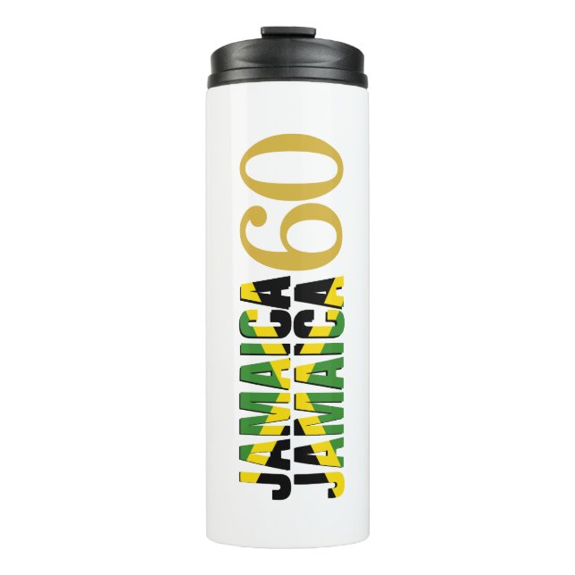 Patriotic JAMAICA 60th Anniversary Monogram Thermal Tumbler (Front)