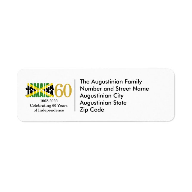 Patriotic JAMAICA 60th Year Independence Address (Front)