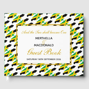 Patriotic JAMAICA FLAG Christian Wedding Guest Book