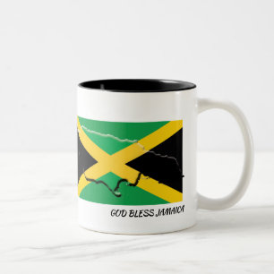 Patriotic JAMAICA FLAG Scripture Custom White Two-Tone Coffee Mug