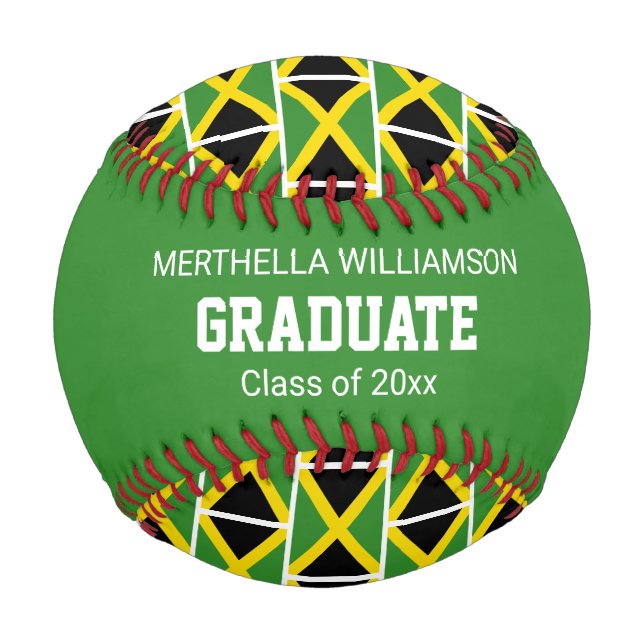 Patriotic JAMAICA Graduation Custom FLAG Baseball (Front)