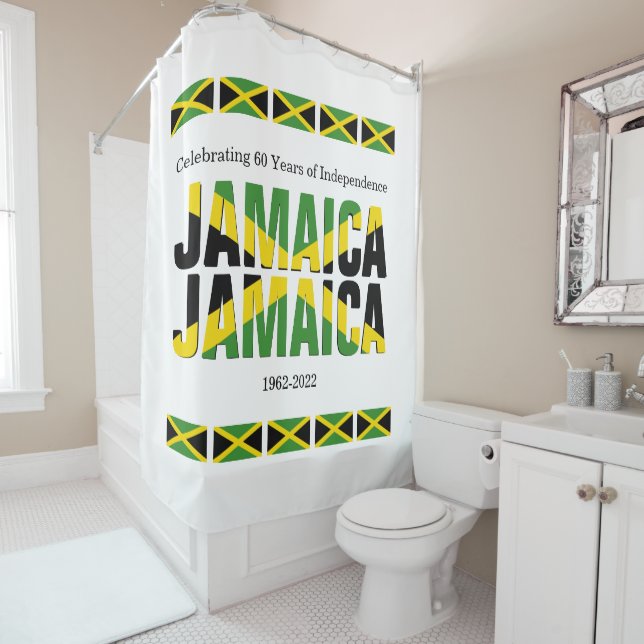 Patriotic JAMAICA JAMAICA Shower Curtain (In Situ)