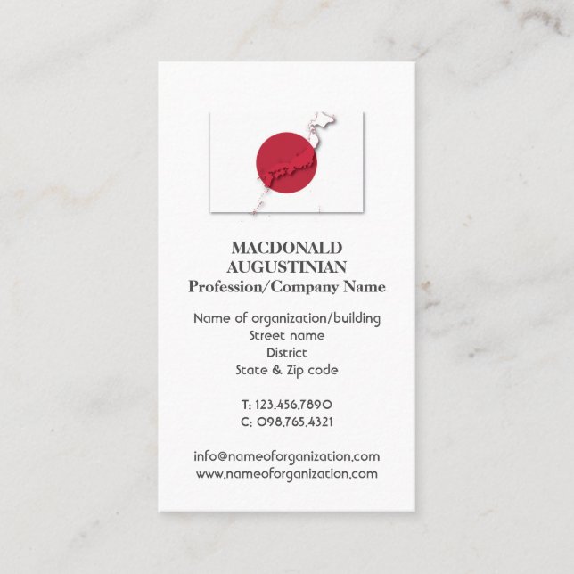 Patriotic | JAPAN FLAG | Photo Business Card (Front)