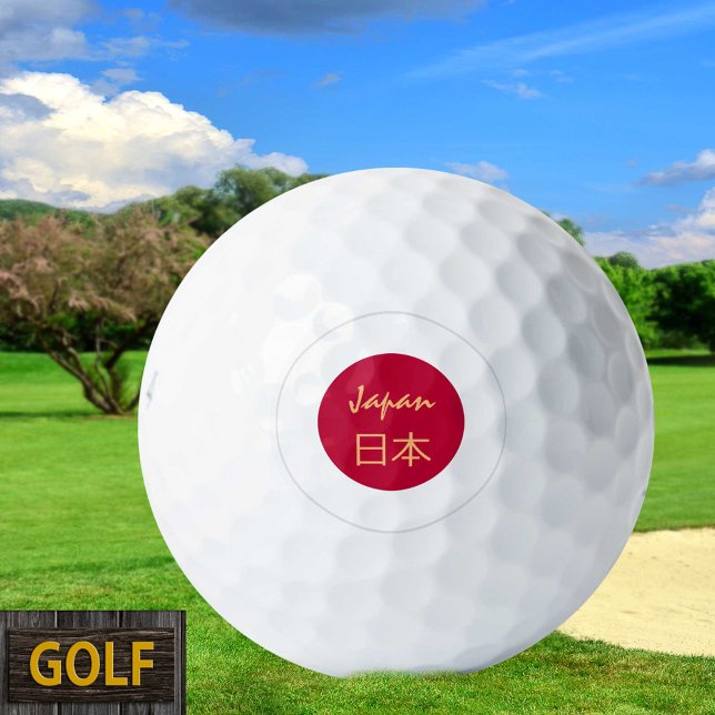Patriotic Japan Golf Balls, Japanese Flag Golf Balls (Creator Uploaded)