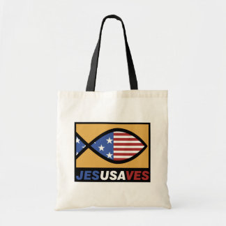 Patriotic Jesus Saves Tote Bag