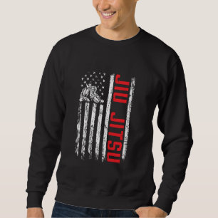 Patriotic Jiu Jitsu American Flag Brazilian Jiu Ji Sweatshirt