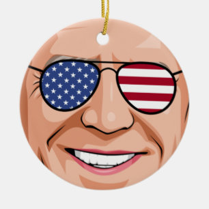 Patriotic Joe Holiday Ceramic Ornament