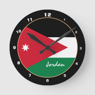 Patriotic Jordanian Flag, Jordan Home / design Round Clock