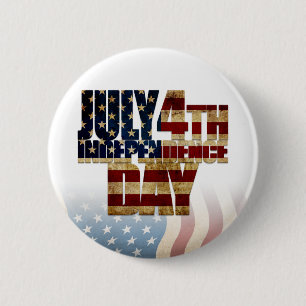 Patriotic July 4th Flag Design 6 Cm Round Badge