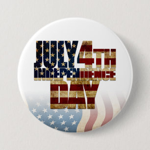 Patriotic July 4th Flag Design 7.5 Cm Round Badge