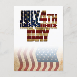 Patriotic July 4th Flag Design Holiday Postcard