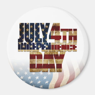 Patriotic July 4th Flag Design Magnet