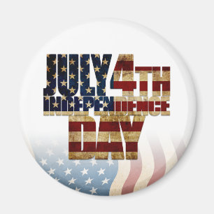 Patriotic July 4th Flag Design Magnet