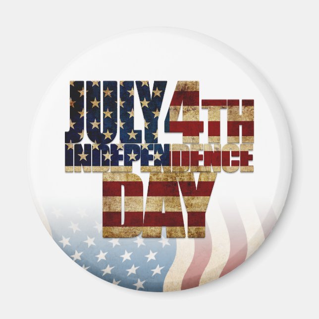 Patriotic July 4th Flag Design Magnet (Front)