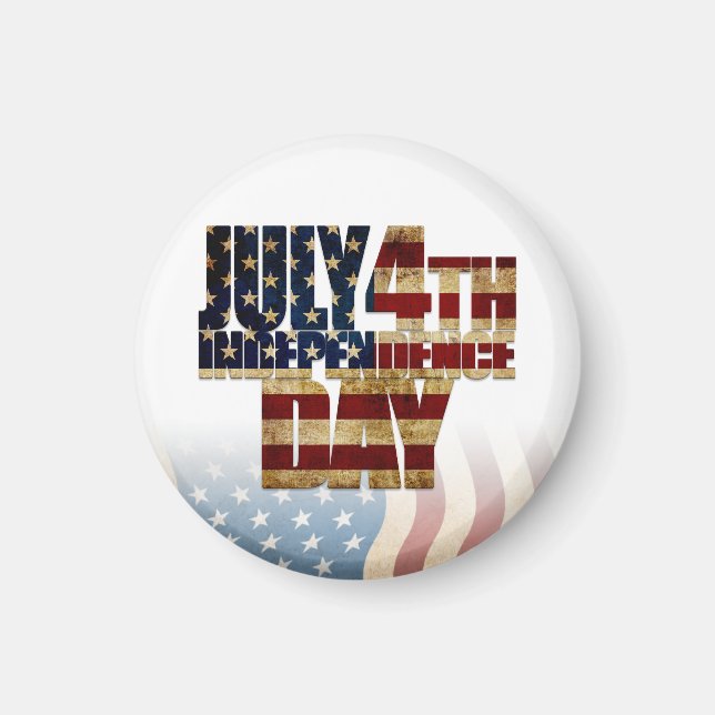 Patriotic July 4th Flag Design Magnet (Front)