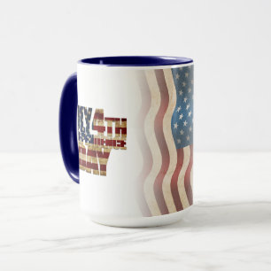 Patriotic July 4th Flag Design Mug