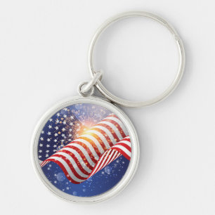 Patriotic July 4th Keychain