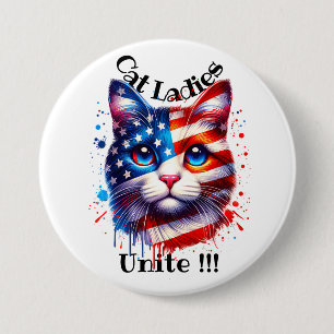 Patriotic Kamala Cat Ladies Unite Walz  7.5 Cm Round Badge