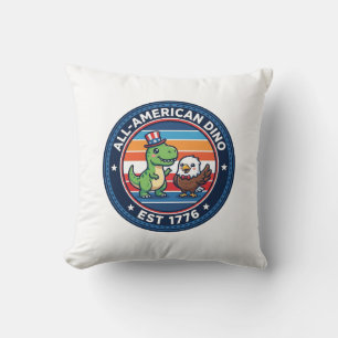 Patriotic Kawaii Dinosaur All-american DINO EST 17 Cushion