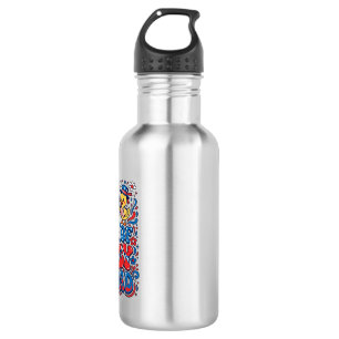 Patriotic Kawaii Dinosaur Best Step-dad Ever Step- 532 Ml Water Bottle