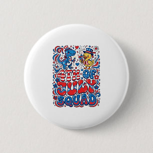 Patriotic Kawaii Dinosaur Best Step-dad Ever Step- 6 Cm Round Badge