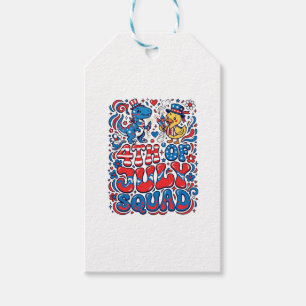 Patriotic Kawaii Dinosaur Best Step-dad Ever Step- Gift Tags