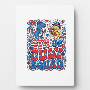 Patriotic Kawaii Dinosaur Best Step-dad Ever Step- Plaque