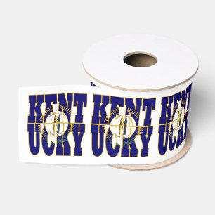 Patriotic Kentucky state flag typography design Grosgrain Ribbon