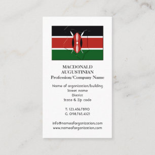 Patriotic KENYA FLAG Photo Business Card
