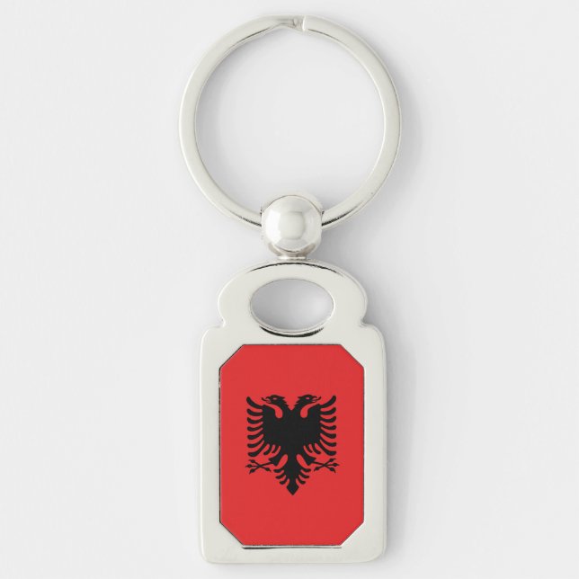 Patriotic keychain with Flag of Albania (Front)
