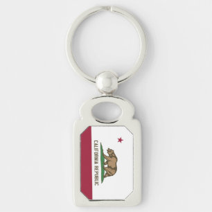 Patriotic keychain with Flag of California