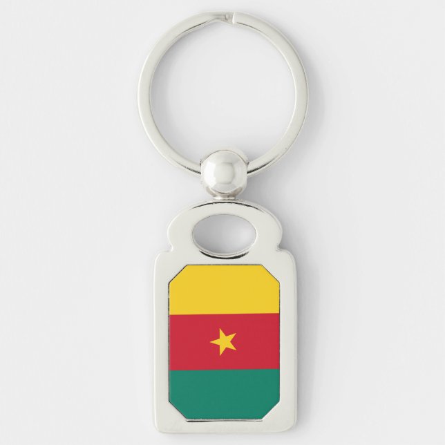 Patriotic keychain with Flag of Cameroon (Front)
