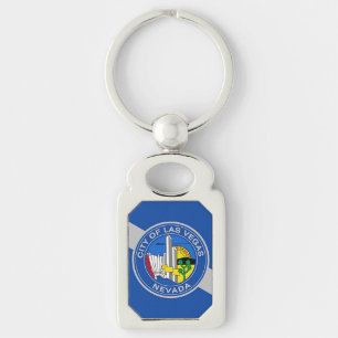 Patriotic keychain with Flag of Las Vegas