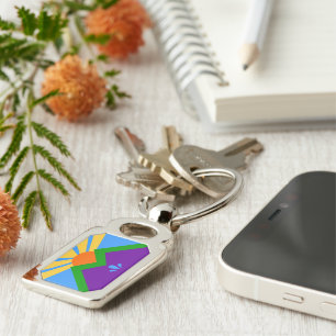 Patriotic keychain with Flag of Manitou Springs