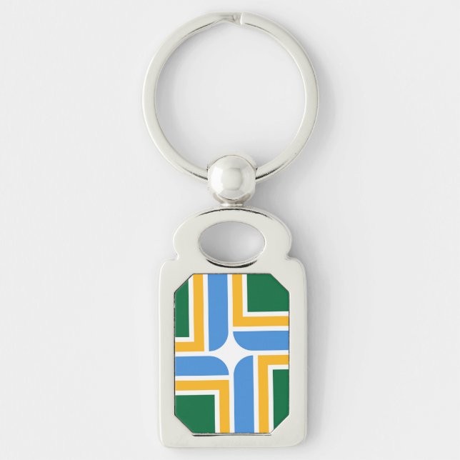 Patriotic keychain with Flag of Portland (Front)