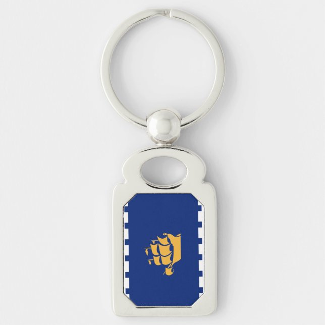 Patriotic keychain with Flag of Quebec City (Front)
