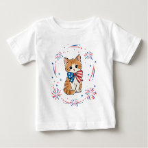 Patriotic Kitten Fireworks – Red White Blue Bow